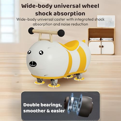 Image of StarAndDaisy Kids Bee Scooter /Push car Toy for Toddlers 1-3 Years Boys & Girls with 4 Wheels & 360 Degree Rotation. Cute bee Design Ride on for Children -Yellow
