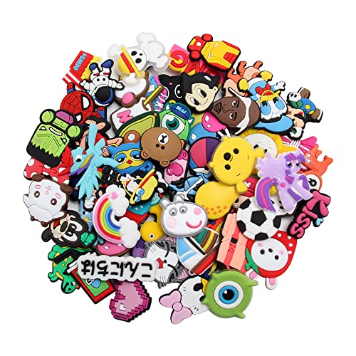 YouMen 50 Pcs Charmes de Chaussures Dessin Animé en PVC Shoe Charms for Croc Shoes Breloque pour Crocs Chaussures,Cadeau de Fête d'anniversaire Cover