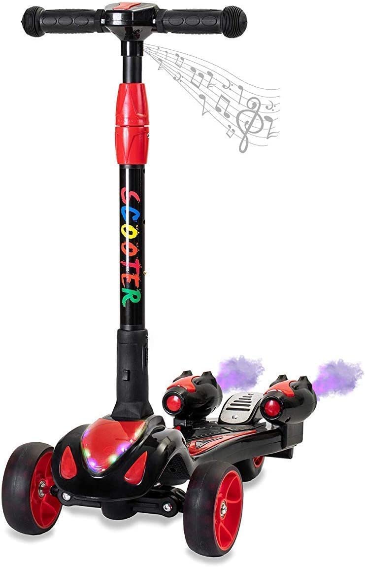 Kids Rocket Kick Scooter Real Smoke Portable Foldable