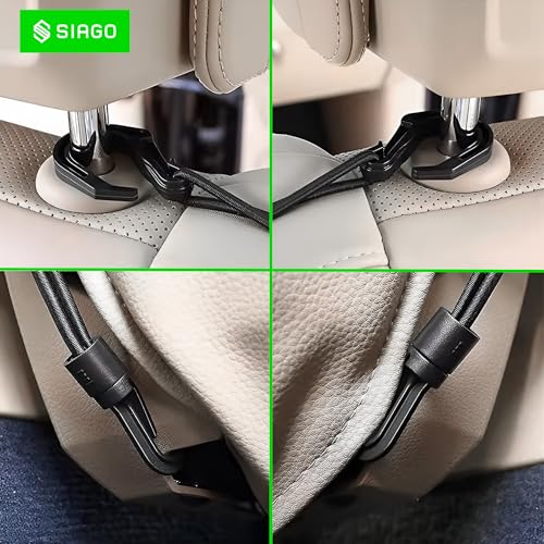 Image of SIAGO SIA138 Single-Pocket Car Mesh Organizer - Backseat Net Bag, Barrier for Pets & Kids, Tissue & Purse Holder, Driver Storage Pouch, Car Divider