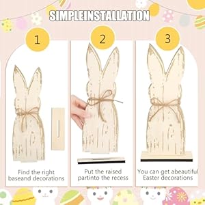3 Pcs Easter Bunny Wooden Signs with Rope Bow and Base Bunny Shaped Freestanding Centerpiece Signs Rabbit Wood Easter Bunnies Bunny Table Decor for Party Office Home Tabletop Gift, 3 Sizes 3 Pcs Easter Bunny Wooden Signs with Rope Bow and Base Bunny Shaped Freestanding Centerpiece Signs Rabbit Wood Easter Bunnies Bunny Table Decor for Party Office Home Tabletop Gift 3 Sizes