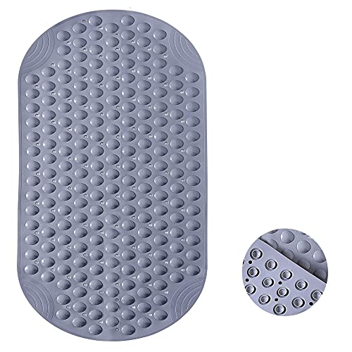 Skymico Alfombrillas de Baño, Alfombrillas de Bañera, Alfombrillas Antideslizantes, Alfombrillas de Ducha, con Ventosas y Orificios de Drenaje, Lavables a Máquina, Aptas para Baños (Gris) Cover