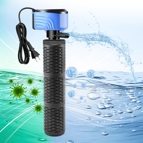 BVOPLME Aquarium Filter, 660GPH Fish Tank Filters for 100-300 Gallon Aquariums and Fish Tank, Suitable for Saltwater and Freshwater, Whisper Filter