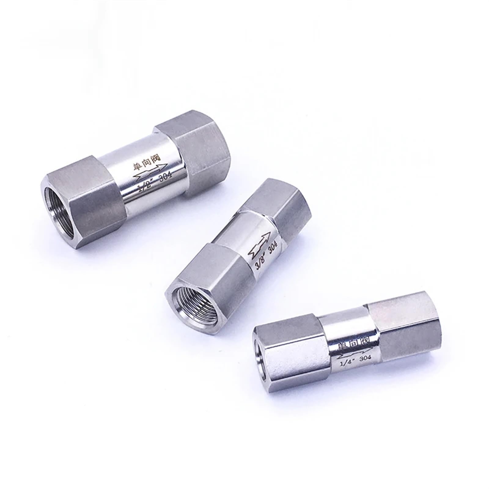 Válvula de retención Modular combinada, 1/4 ", 3/8", 1/2 ", 3/4", 1 ", Acero Inoxidable SS304, válvula de retención separada unidireccional, válvula de Paso Total(1/4 Inch)