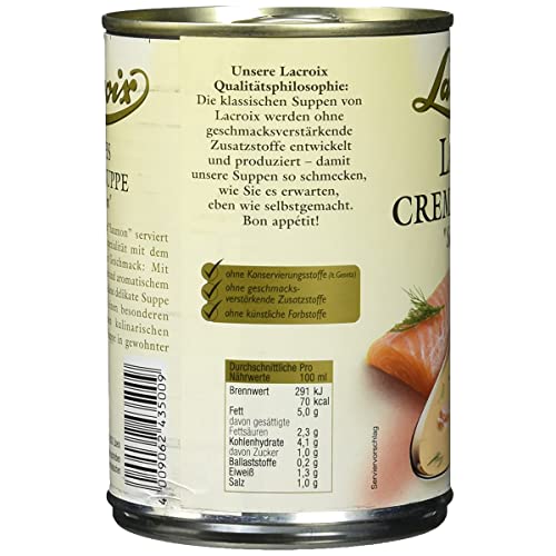 Lacroix Lachs Creme Suppe Räucherlachs mit feinem Dill 400ml 3er Pack – Bild 6
