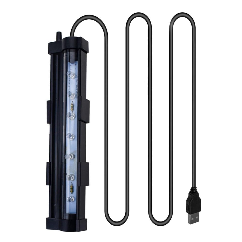 Aquarium Bubble Light,Waterproof USB Fish Tank LED Lamp with Suction Cup for Aquarium Fish Tank Turtle Tank(1W)
