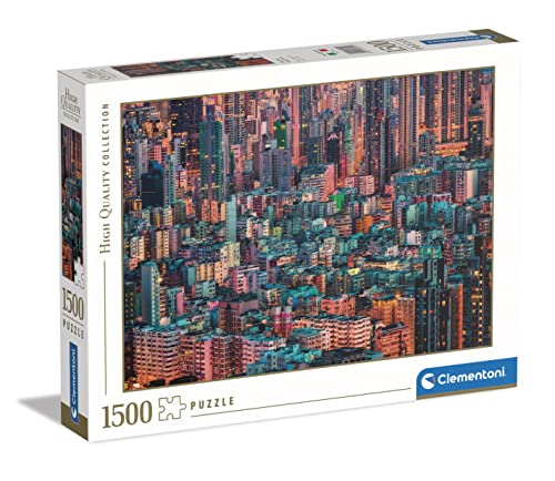 Clementoni - La Ruche - Hong Kong - Puzzle de 1500 Pièces - Jeu de Patience et de Réflexion - Format Paysage - Image Net - 59,2 x 84,3 Cm - À Partir de 14 Ans