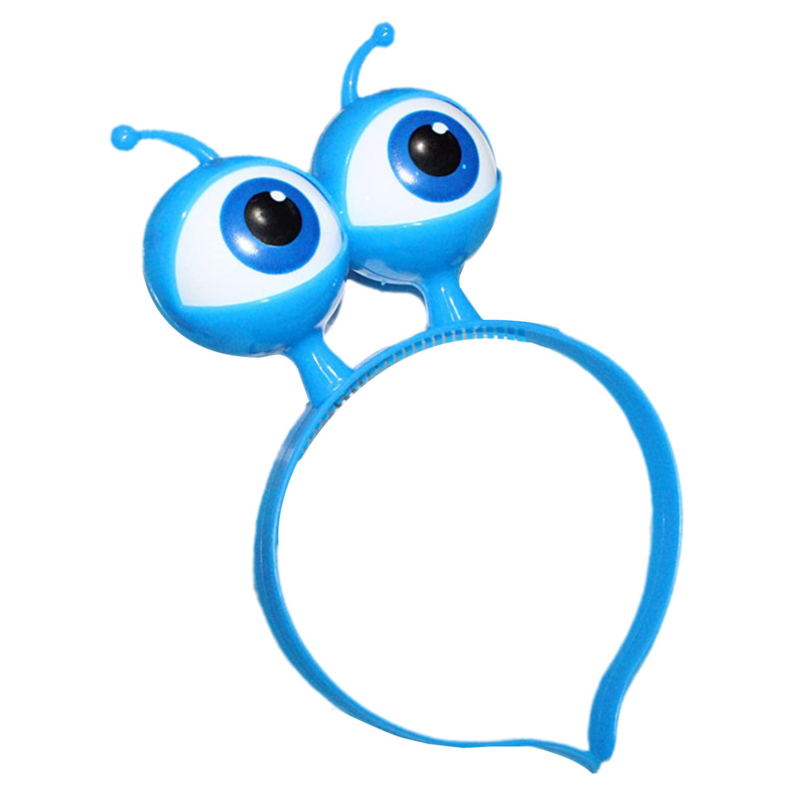 Jiingekk Blue Cute Headwear, Glowing Eyeball Hair Hoop Flashing Led Light Up Headband Alien For Head Boppers Cosplay Party Headwear For Halloween