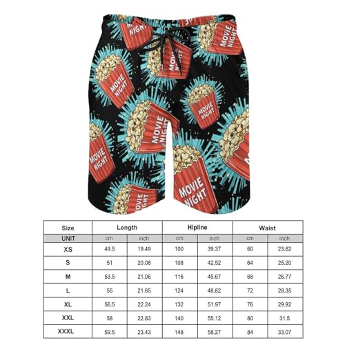 Cool Popcorn Cinema Snack Men's Swim Trunks Quick Dry Board Shorts Hawaiian Beach Shorts With Pocket2