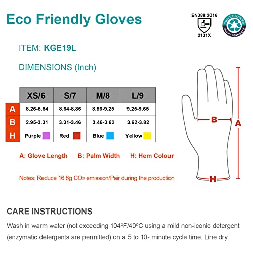 Kaygo Work Gloves For Women Kge19L Eco Friendly Gloves With Breathable Rubber Coated, 3 Pairs,Small #TOP6