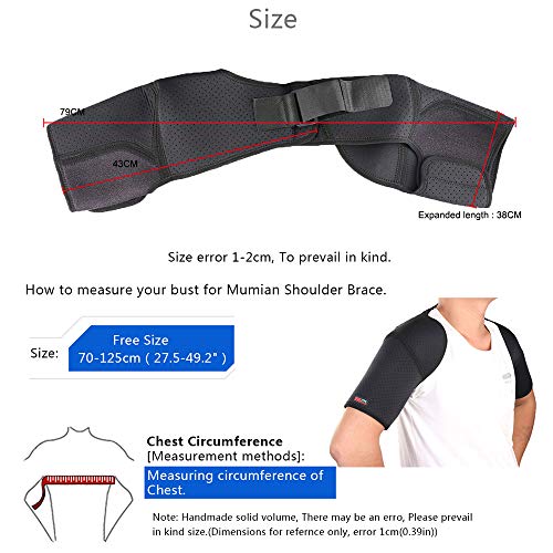 Anser Sports Magnetic Double Shoulder Brace Support Strap Wrap Belt Band Pad 1Pcs - Black (Adjustable) #TOP4
