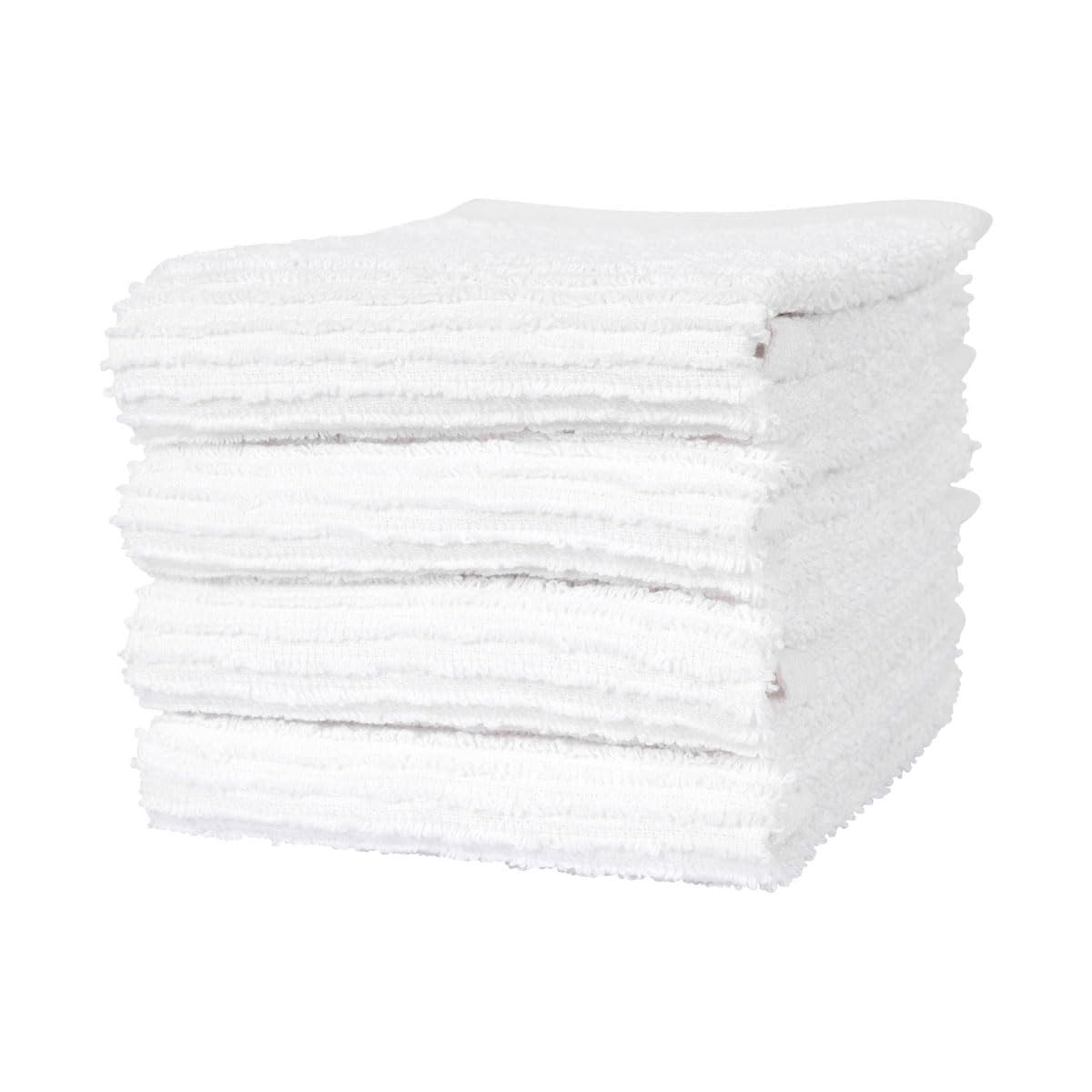 Mrs. Anderson's Baking Cotton Bar Mop Kitchen Towels Set of 4, White, 16 x 19-Inches, Soft and Absorbent, Lint-Free Towels for Drying, Cleaning, and Baking Prep