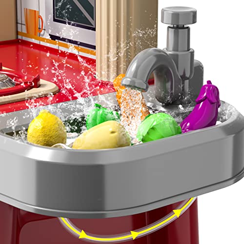 Lucky Doug Play Kitchen Set For Kids Toddlers Girls, 69Pcs Kids Kitchen Playset Includes Toy Kitchen Accessories For Pretend Play, Indoor/Outdoor Toddler Girl Toys Playset Christmas Birthday Gifts #TOP1