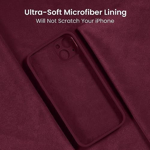 Image of FireNova Designed for iPhone 15 Case, Silicone Upgraded [Camera Protection] Phone Case, Soft Anti-Scratch Microfiber Lining Inside, 6.1 inch, Plum