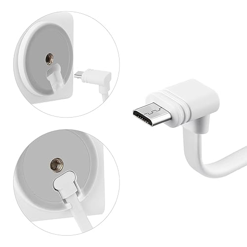 Miniatura 5 de YEAOI Cable de extensión de 30 pies para cámara WYZE Cam Pan V3, cable de alimentación micro a USB de 90 grados para cámara de seguridad para el