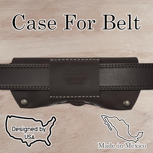 Image of Leather Glasses Case for Men - Vintage Rustic Belt Eyeglass Holder
