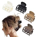 DEEKA Double Row Teeth Hair Clips Small Claw Clips for Thin Hair 4 Pack 1.6" Medium Matte Non-slip Short Hair Accessories for Women and Girls