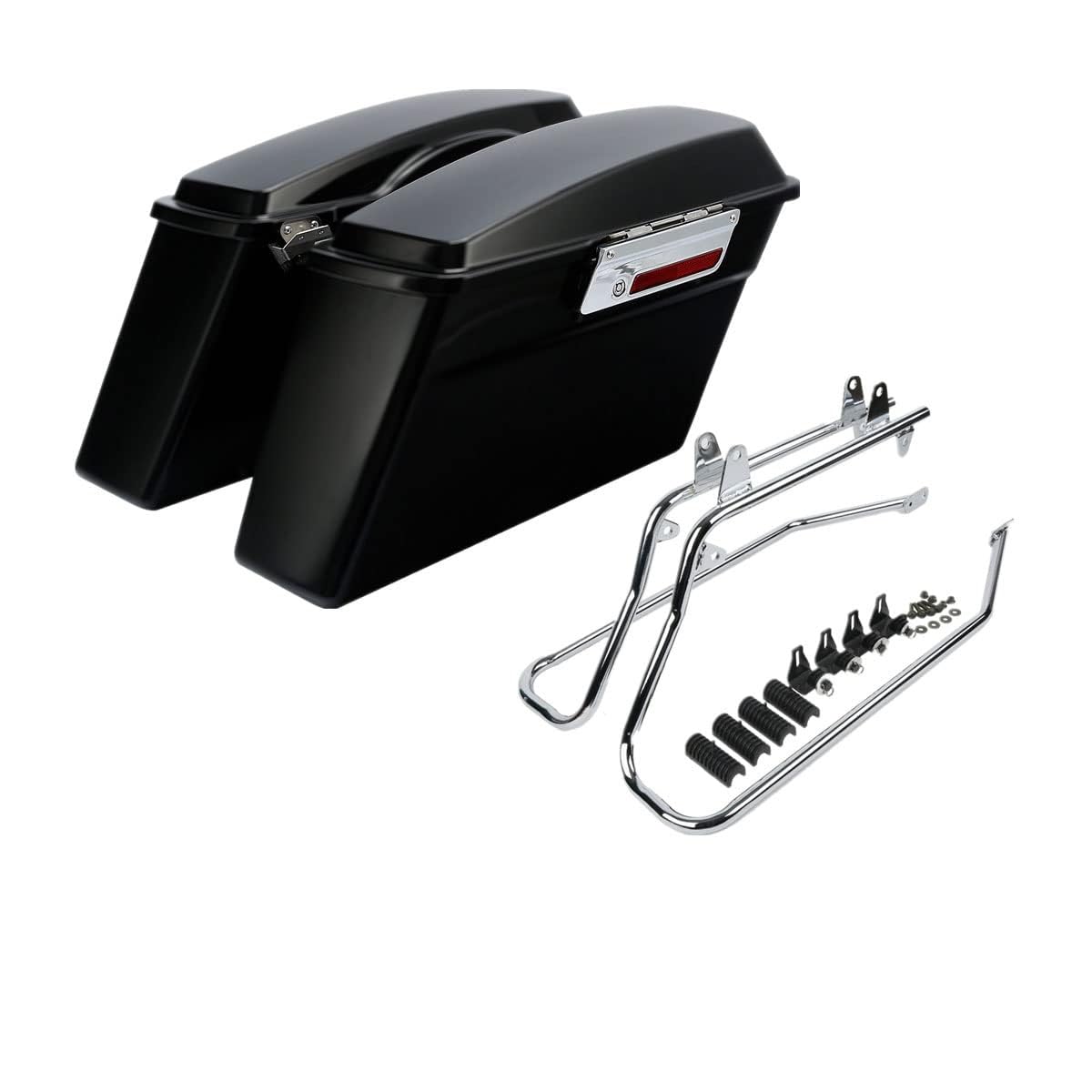 TCMT Matte Hard Saddlebag + Conversion Bracket Kit Fit For Harley Softail Heritage Deluxe Models 1984-2017 (except for Deuce Model Softail Slim Models)