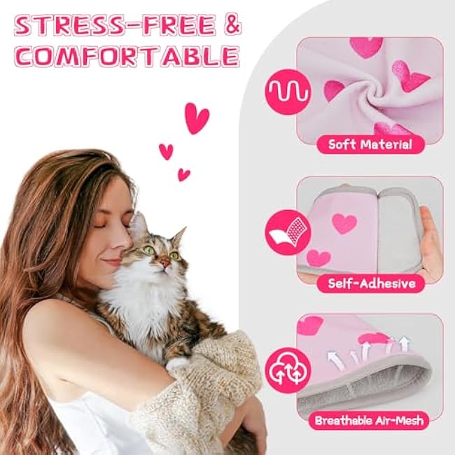 Cat Grooming Hammock, Self-Adherent Wrap for Cutting Nails, Anti-Escape Calming Grooming Bag for Medicine, Nail Clipping, Teeth Brushing, Ear Cleaning-bgtPgZC1