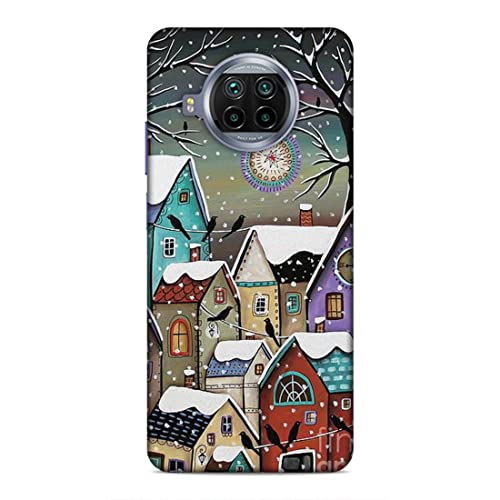 Image of Printed Mobile Back Hard Case Cover for Xiaomi Redmi 10i 5G / Xiaomi Redmi 10T Lite 5G | Snowfall, Houses, Animated, Home Sweet Home -2186