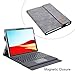 MOSISO Case Compatible with Microsoft 2019 Surface Pro X 13 inch, Ultra Slim PU Leather Portfolio Multi Angle Sleeve Magnetic Protective Tablet Cover with Pencil Holder & Back Pocket, Gray