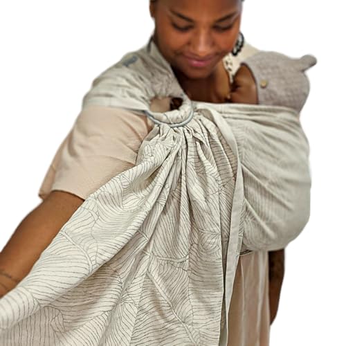Hoppediz Ring-Sling, Baby-Tragetuch ab Geburt, kbA-Baumwoll-Leinen-Blend,...