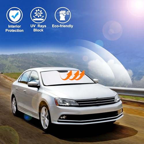 Image of Windshield Sun Shade Custom Fit for 2013-2018 Volkswagen VW Golf MK7 Accessories Foldable Sunshade Sun Blocker Protect Car from Sun Rays & Heat Damage Keep Car Cooler