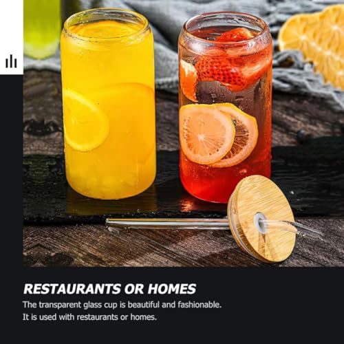 Gobelets d'eau en verre transparent 400ml plat portable pour jus et boissons froides - 7