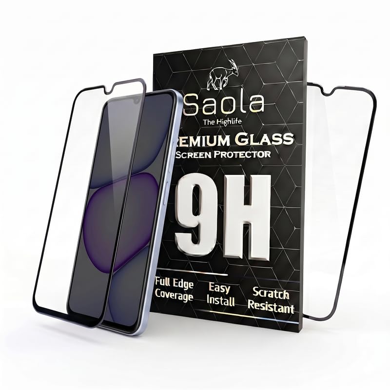 Image of Saola HD+ Oleophobic Tempered Glass For Realme C83 5G (Pack Of 2) with Hassle-less Installation Kit. Full screen Coverage. 6.8 inch