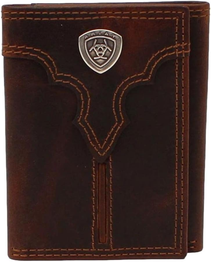 ARIAT Men's Trifold Wallet Brown