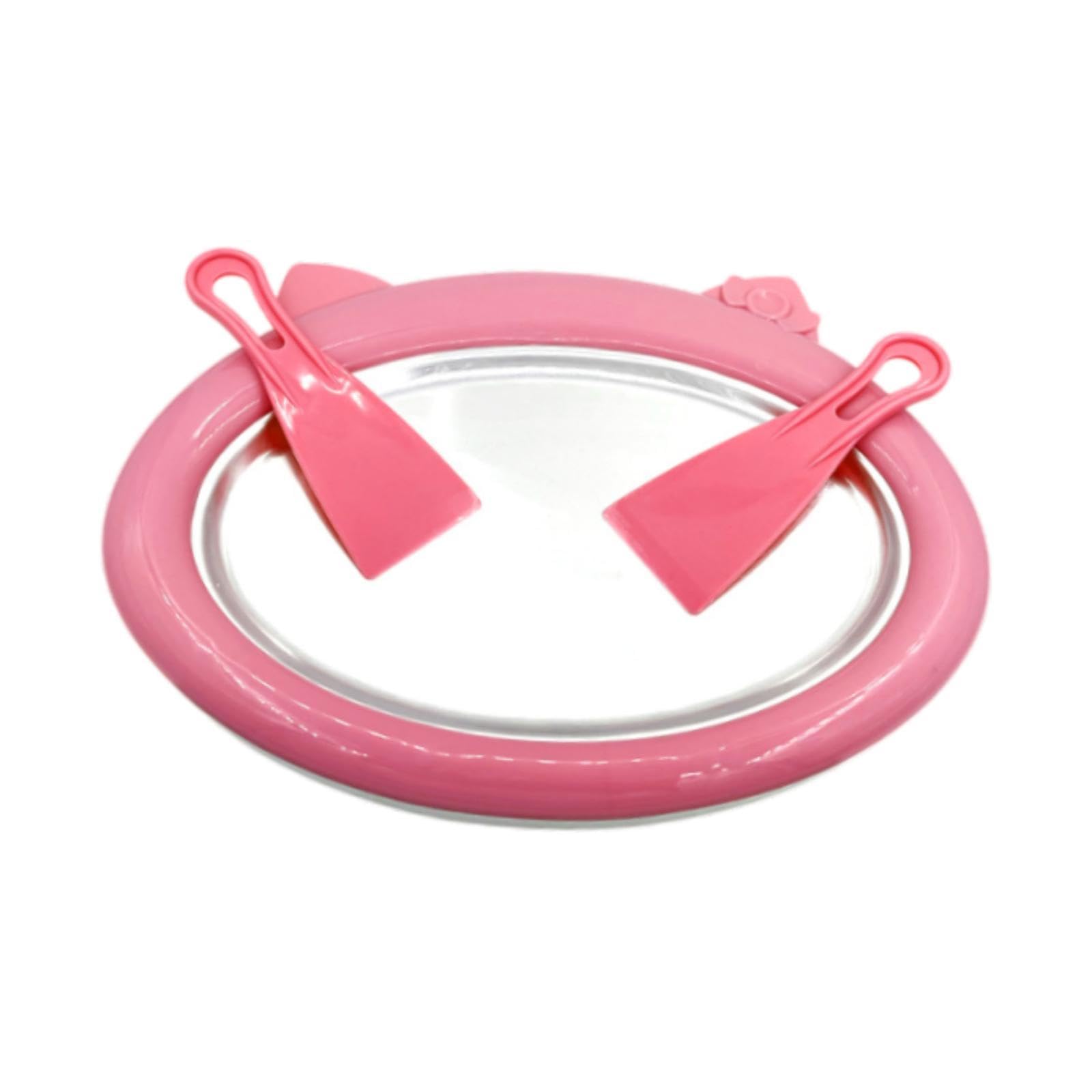Ice Cream Maker Rolled Ice Machine for Frozen Yogurt So | Ice Cream Maker Rolled Machine for Frozen Yogurt Sorbets Soft Serve pink Stainless Steel-image-33