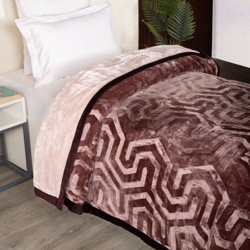 Image of MYTRIDENT Classic Style Me Solid Single Mink Blanket, 4kg, 100% Polyster, Plush