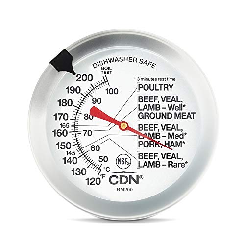 Cdn Irm200 Proaccurate Extra Large Dial Meat & Poultry Thermometer, 2", White #TOP1