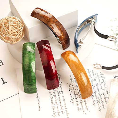 Dealeachday SB-00257 12Pcs Retro Acrylic Hair Barrettes Automatic Large Hair Clip Elegant French Design Barrettes thumb #4