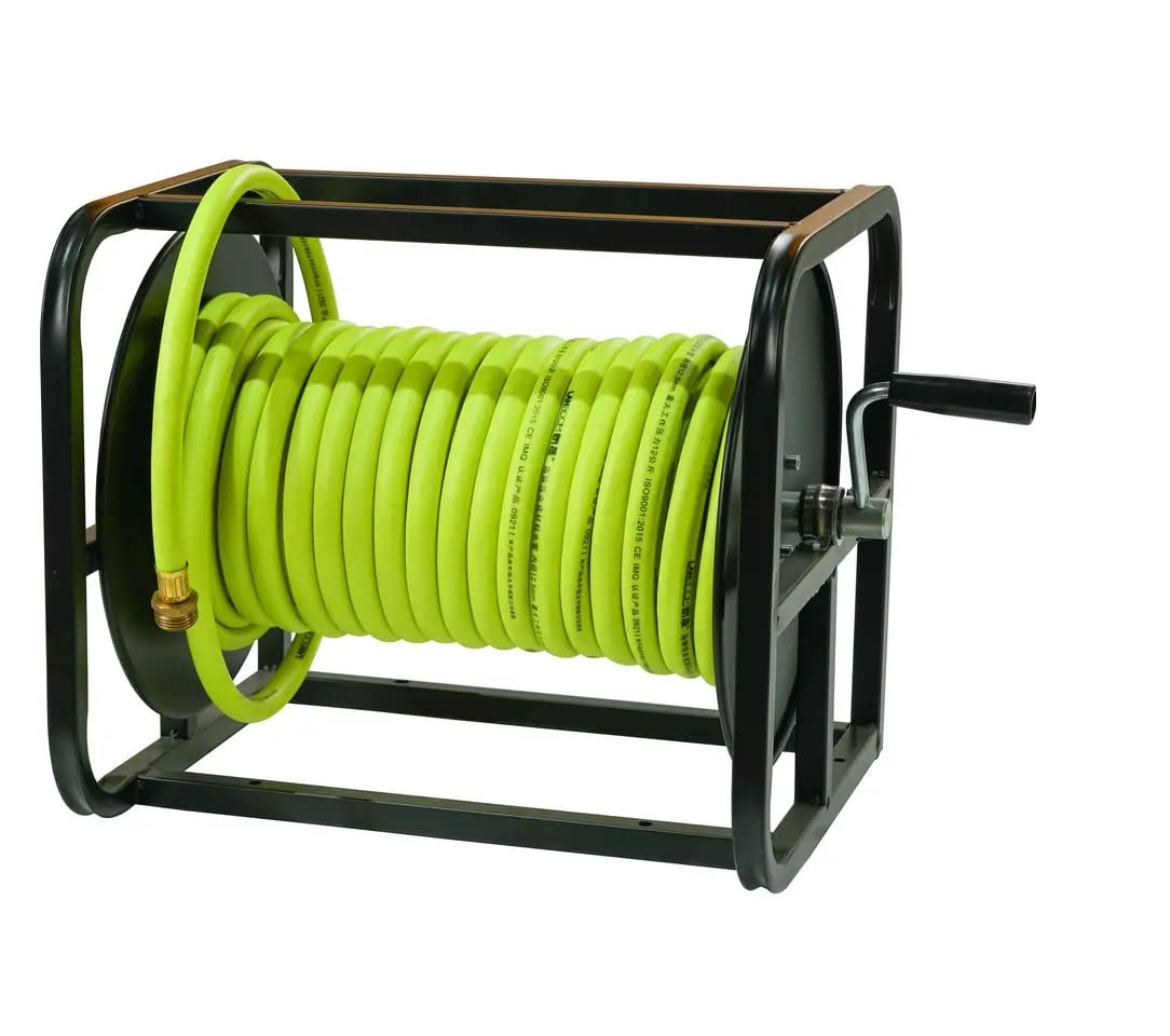 Dolphy Steel Floor Mounted Manual Water Hose Pipe Reel with 1/2 in. x