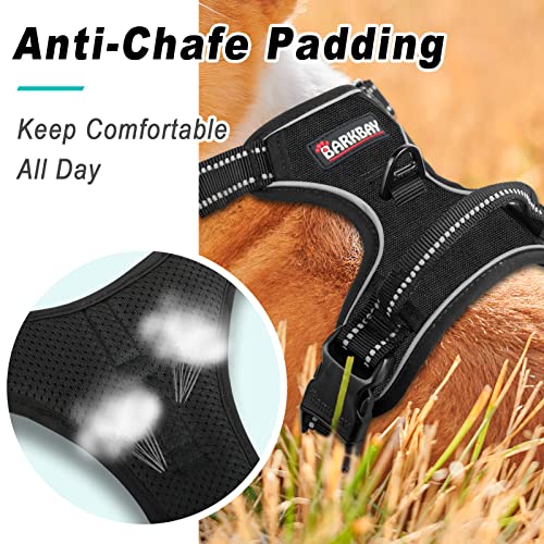 Barkbay No Pull Dog Harness Large Step In Reflective Dog Harness With Front Clip And Easy Control Handle For Walking Training Running(Black,L) #TOP1