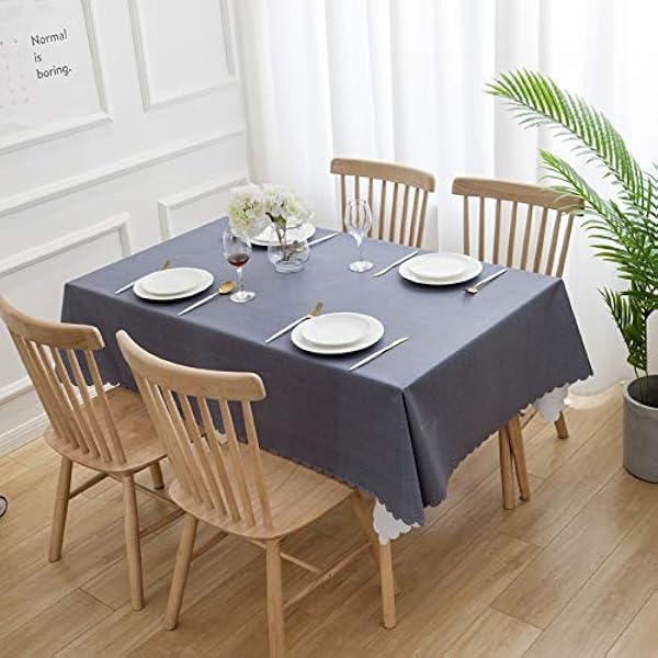 Tablecloth Waterproof and Oil-proof Tablecloth for Dinning Table Solid Color Rectangle PVC Table Cloth Plastic Table Cover for Wedding (Color : Pink flower Specification : 65