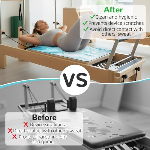 Non-Slip Pilates Reformer Mat Cover, 39 x 23” Pilates Towel Mat, Ocean Blue by NZELSW - Used condition - Image 6