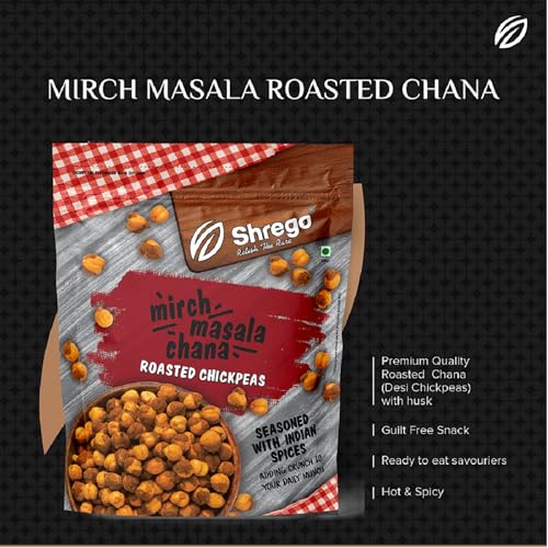 Image of SHREGO Mirch Masala Roasted Chana, Snack and Namkeen, Vacuum Packed (150 Gm)