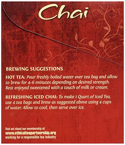 Image of Twinings Chai Black Tea Individually Wrapped Bags, 20 Count (Pack of 2), Sweet, Savoury Spices, Caffeinated, Enjoy Hot or Iced, 20 Teabags