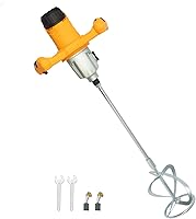 POWERTEC MR1680 Electric Mortar Mixer: 1600W Dual Handle Cement Mixer, 2-Speed 800RPM, 5.5" Spiral Paddle for Mortar, Concrete, Epoxy