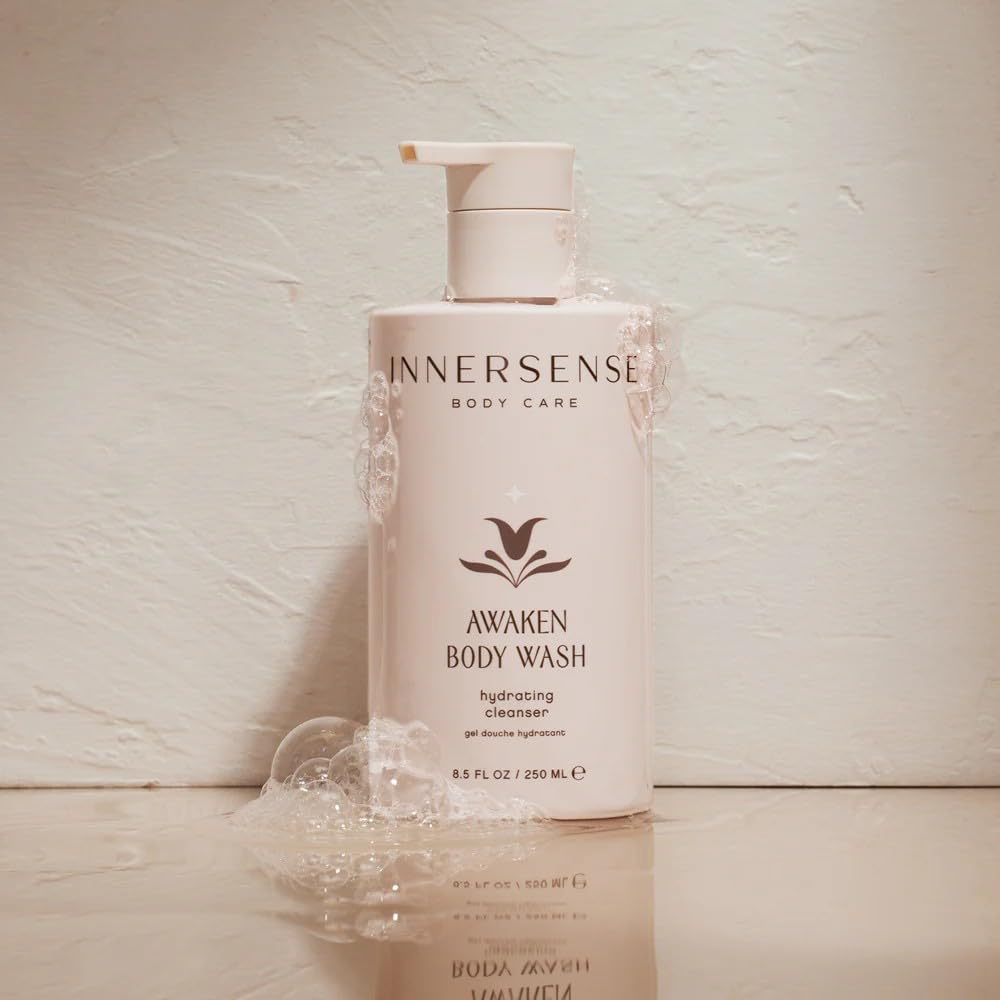 INNERSENSE Organic Beauty - Awaken Body Wash | Avocado Oil, Vitamins B5, C + D to Gently Cleanse, Soften, Soothe Skin | Clean, Non-Toxic, Cruelty-Free | Paraben + Phthalate Free (8.5 fl oz | 250 ml)