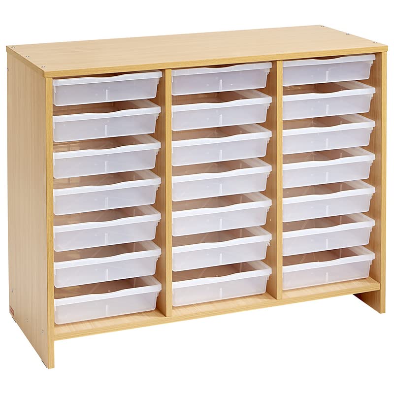 Meuble bas 21 bacs incolores hêtre