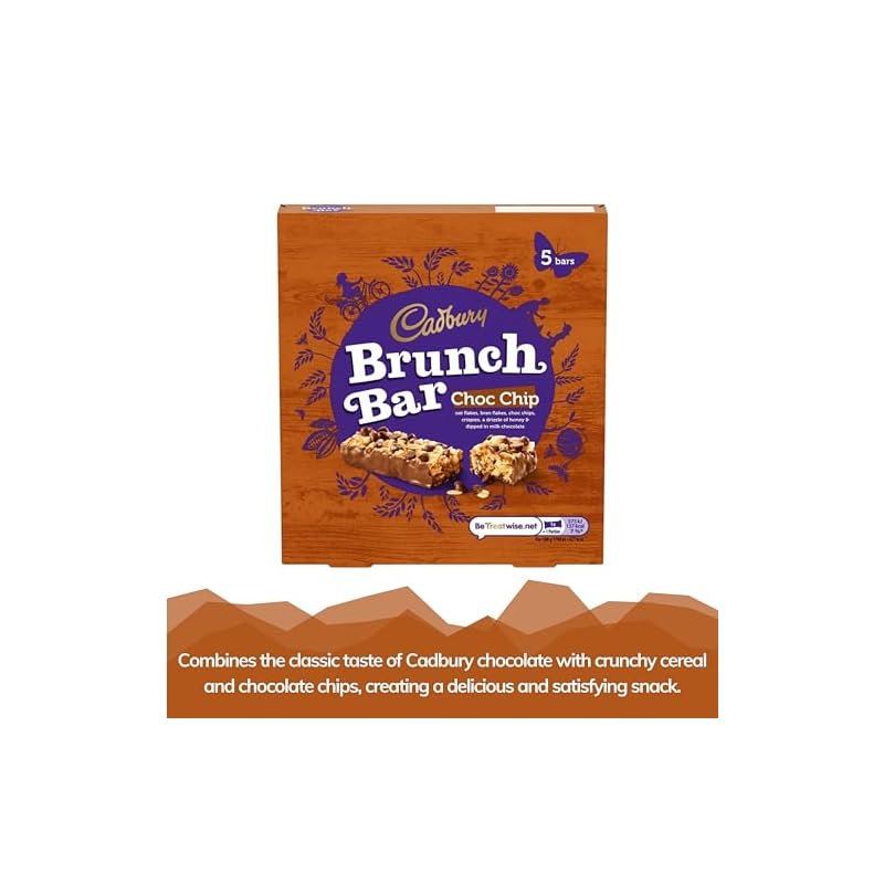 Brunch Bars Bundle contains Cadbury Choc Chip Pack of 4 x 5s, Total of 20 Bars, Food Sealing Clips x2 - Image 3