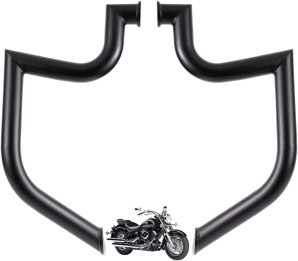 1.5" Fat Crash Bar Engine Guard Highway Bar for Yamaha Vstar 1100 Classic Custom Silverado (Silver)