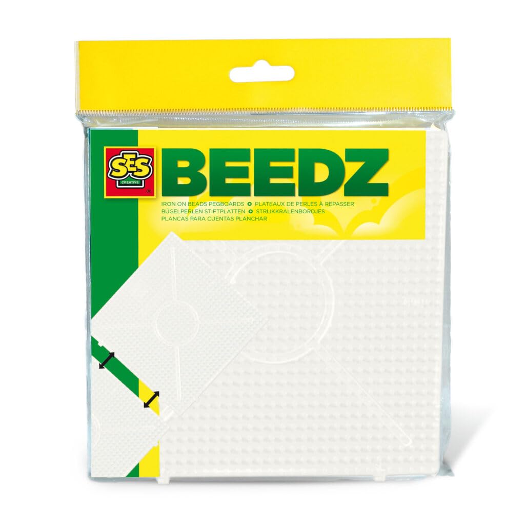 SES Creative 00787 Linkable Bead Pegboards, Transparent Craft Set for Kids