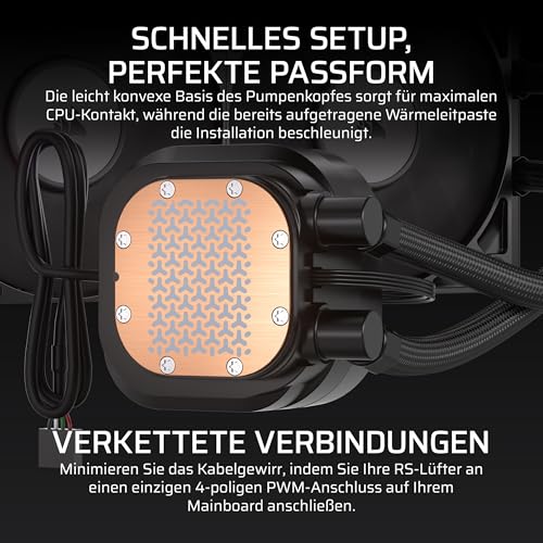CORSAIR NAUTILUS 360 RS LCD Flüssig-CPU-Kühler – 360mm AIO – Schwarz