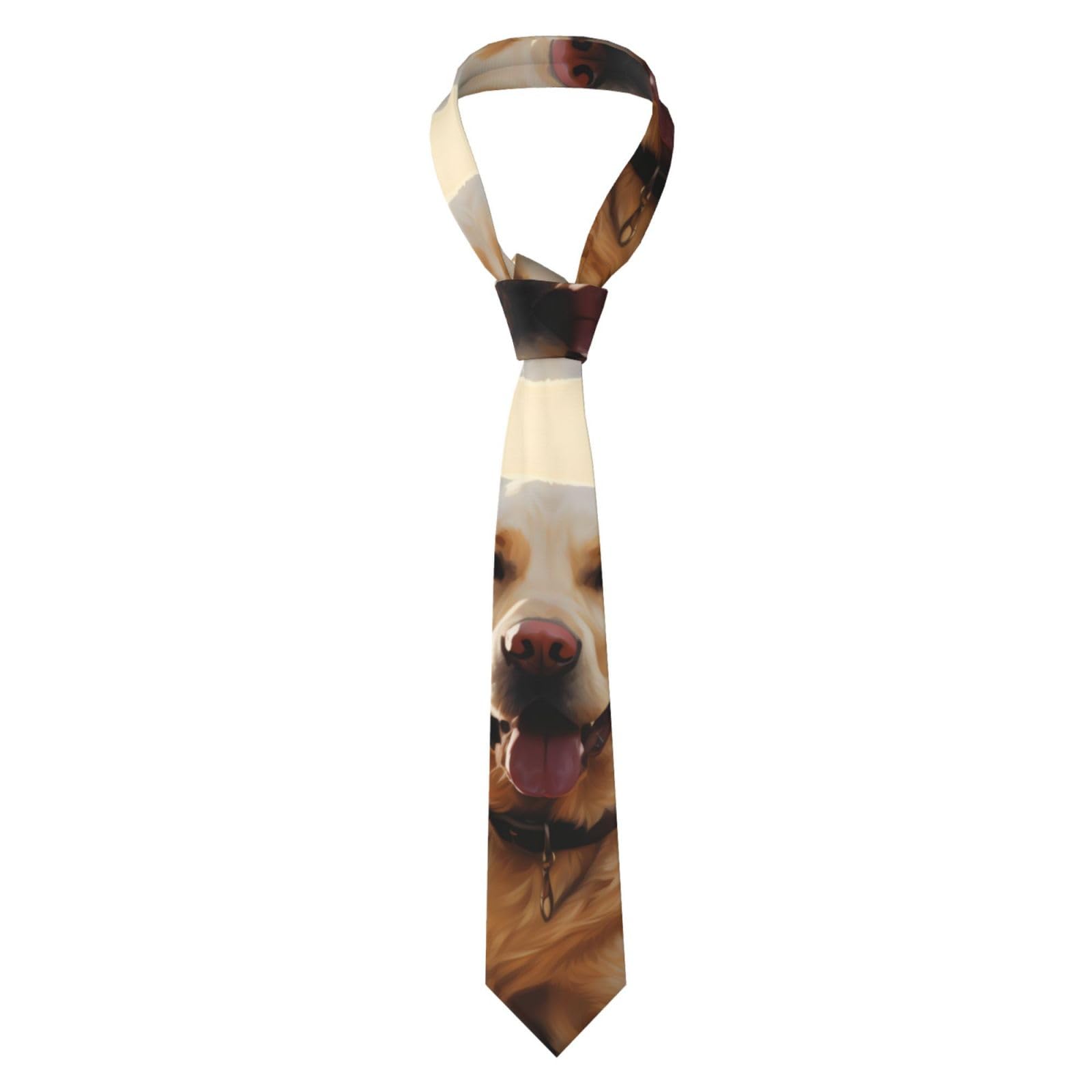 Oudrspo Labrador Retriever Dog Printed Men's Necktie Business Tie Suitable for Work daily business gatherings and work use