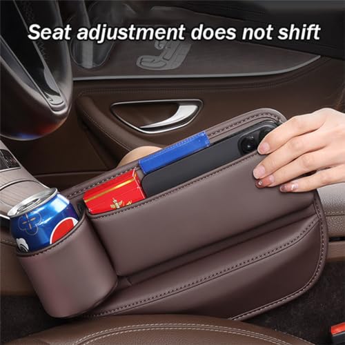 Organizador de Cuero para Hueco de Asiento con Portavasos miniatura 2