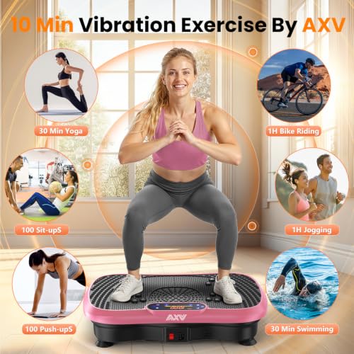 Image of AXV Vibration Plate Fitness Platform Exercise Machine Vibrating Shaking Full Body Shaker Workout Vibrate Stand Shake Board Sport for Weight Loss Fat Burner for Gym Home Office